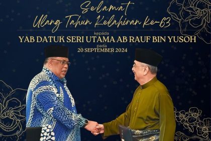 SELAMAT ULANG TAHUN KELAHIRAN KE-63 KEPADA YAB DATUK SERI UTAMA AB RAUF BIN YUSOH, KETUA MENTERI MELAKA