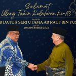 SELAMAT ULANG TAHUN KELAHIRAN KE-63 KEPADA YAB DATUK SERI UTAMA AB RAUF BIN YUSOH, KETUA MENTERI MELAKA