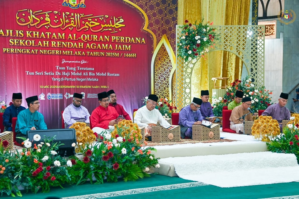 Perasmian Penutup Majlis Khatam Al-Quran Perdana Pelajar Sekolah Rendah Agama JAIM Peringkat Negeri Melaka Tahun 2025M/1446H 2